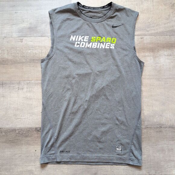 Nike Squad Combined Pro Combat Dri-Fit Women’s Gray Running Tank Size L - Picture 1 of 5